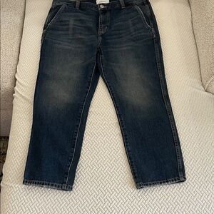 Current/Elliott Women's Dark Blue Cropped/Ankle Jeans